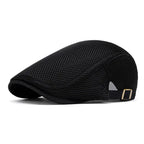 Men's Breathable Mesh Flat Cap – Adjustable Newsboy Ivy Beret Summer Hat