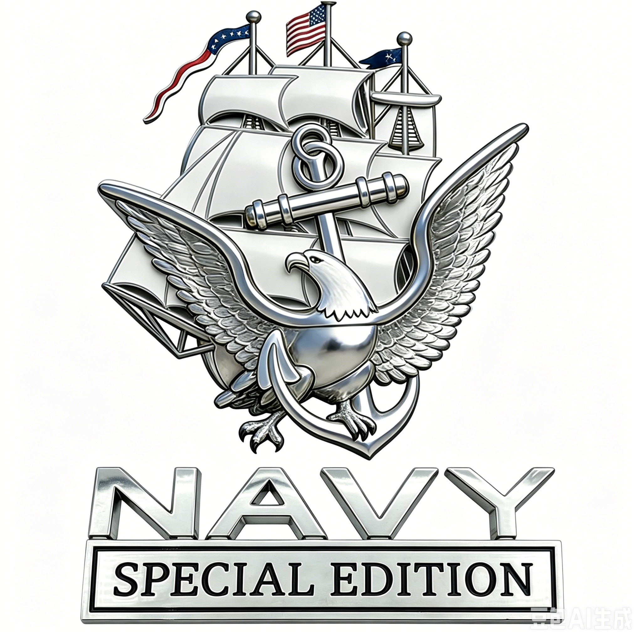 U.S. Navy Special Edition Metal Vehicle Badge