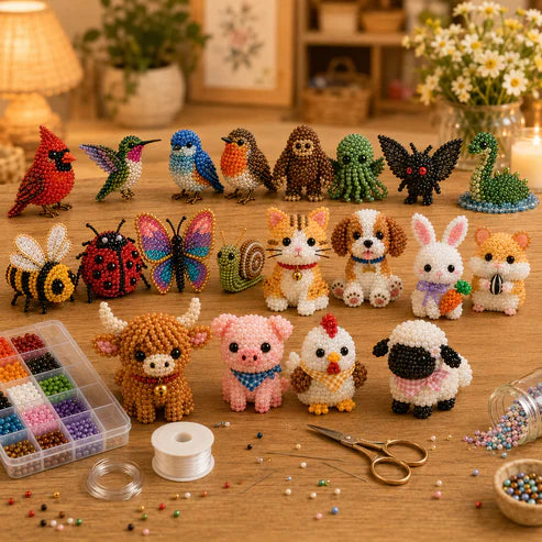 ⏰LAST DAY $20 OFF - 🧵✨ Tiny 3D Beaded Animal DIY Kit!!!