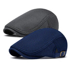 Men's Breathable Mesh Flat Cap – Adjustable Newsboy Ivy Beret Summer Hat