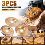 3PCS Tungsten Carbide Wood Carving & Shaping Discs for Angle Grinders