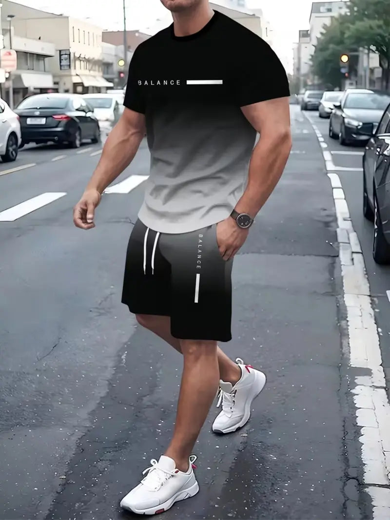 🔥Best Gift For Father's Day 🎁Men's Gradient Fitness 2-Piece Set