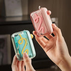 Travel-sized storage case with automatic pop-up dispenser, portable & refillable