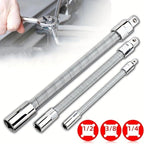2026 Hot Sale💖1/2 Inch 35cm Socket Ratchet Wrench Set - 3 Bendable Shafts, Wrench Extender Tool, Connecting Rod