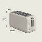 bella 2 Slice Slim Toaster, Fits-anywhere™ Kitchenware, 6 Setting Shade Control with Reheat & Cancel Buttons, Fits sourdough, 10” Long Slot, Anti Jam & Auto Shutoff, 900 Watt, Oatmilk