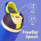 Owala FreeSip Insulated Stainless Steel Water Bottle with Straw, BPA-Free Sports Water Bottle, Great for Travel, 24 Oz, Denim