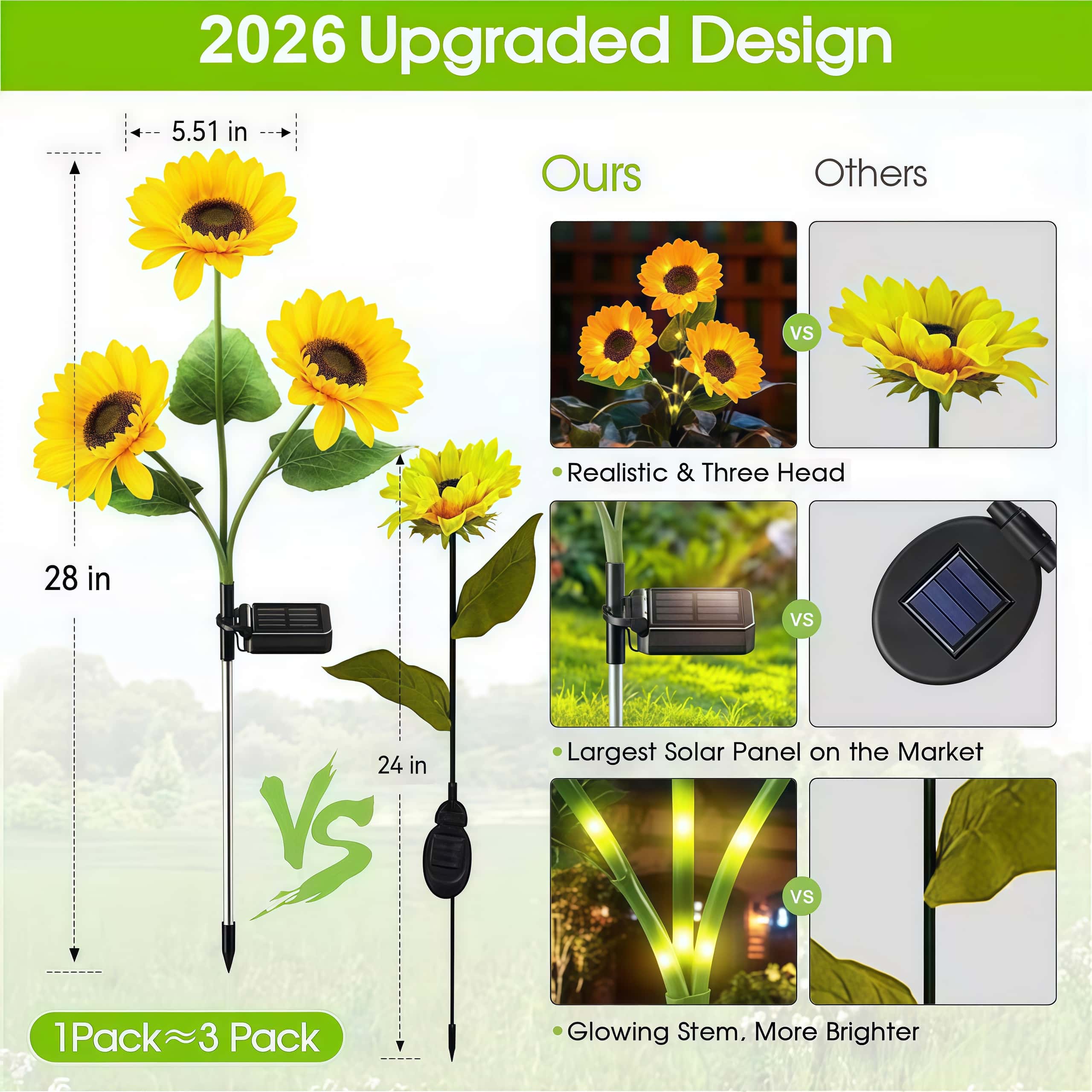 🌻 49% OFF🔥Solar Sunflower Garden Lights: Illuminate Your Outdoors with Sun-Kissed Charm