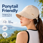 Women’s Ponytail Sun Hat – Lightweight Wide Brim Outdoor Cap for Beach, Travel & Gardening