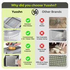 Yusshn Vegetable Chopper,12-in-1 Multifunctional Food Chopper,Professional Onion Chopper with 7 Blades,Vegetable Cutter with Container for Salad,Potato,Carrot,and Garlic; Essential Kitchen Tool(Grey)