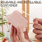 Travel-sized storage case with automatic pop-up dispenser, portable & refillable