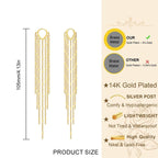 🔥Limited Time 50% Off✨14K Gold Plated Long Tassel Earrings for Women