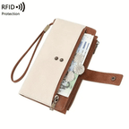 Women's long wallet, stylish clutch, elegant solid color RFID blocking leather wallet👛