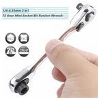 🔥Limited-time discount of 49%🔥1/4-inch Mini Double-Ended Ratchet Wrench, Silver, 72 Teeth, 5° Quick Release Tool🔧