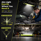 🔦 3000LM Magnetic LED Work Light – Rechargeable & Hands-Free