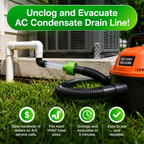 AC Drain Line Cleaner Adapter Evacuates & Unclog AC Drain Line