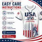 USA 250th Anniversary Baseball Jersey – 1776-2026 Independence Day Patriotic Shirt, Men & Women, Flag & Liberty Print