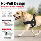 🐾No-Pull Reflective Dog Harness for Medium & Large Dogs, Comfortable Padded Vest with Dual D-Rings, Adjustable Anti-Pull Chest Harness for Walking & Training