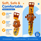 Kids Cartoon Projection Watch, 20+ Animal & Character Images Projector Toy Watch, Safe Soft Strap for Toddlers 3+ Years