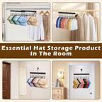 ✔️Wooden Hat Organizer with 12 Stainless Steel Clips Holds