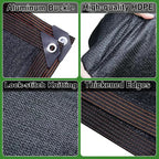 🎖️90% Blackout Cloth (Black) - 10 x 13ft UV-Resistant Shade Net with Reinforced Rivets