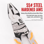 🔧 Labor-Saving Ratchet Lock Multi-Functional 55# Steel Linesman Pliers with Anti-Slip Rubber Grip