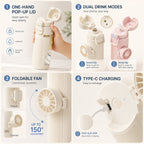 💨Spray Fan Cup – 2-in-1 Cooling Fan &amp; Double Drink Cup