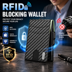💼🔒Premium Aluminum RFID Blocking Minimalist Wallet for Men - Pop-Up Card Access, ID Window