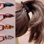 💎Women's 4 Non-Slip Banana Hair Clips - Vintage Oval Leopard Print, Amber and Black